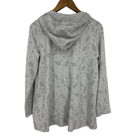 Soft Surroundings Sunday In Estrade Hoodie Jacke Gray Full Zip Knit Leaf Size S - Picture 2 of 8